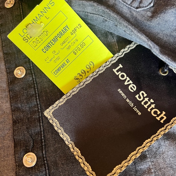 Love Stitch Black Denim Blouse - Picture 3 of 4